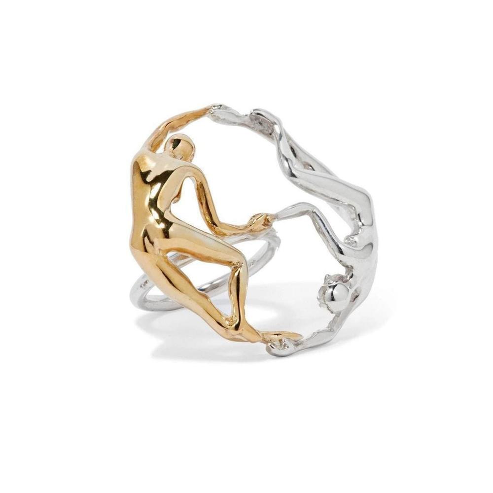 Paola Vilas - Dança Sterling Silver and Gold-plated Ring - 8
